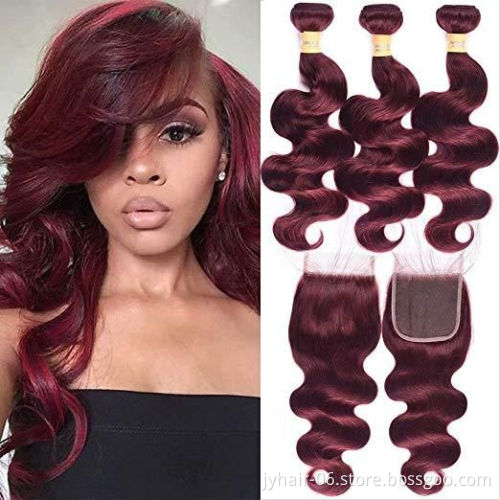ELI Wholesale Malaysian Ombre Human Hair Bundles With Closure 27 30 Color Remy Human Hair Weave Double Drawn Hair Extensions